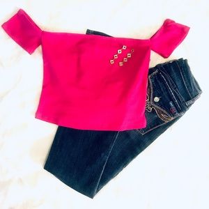 Hot Pink Crop NWOT